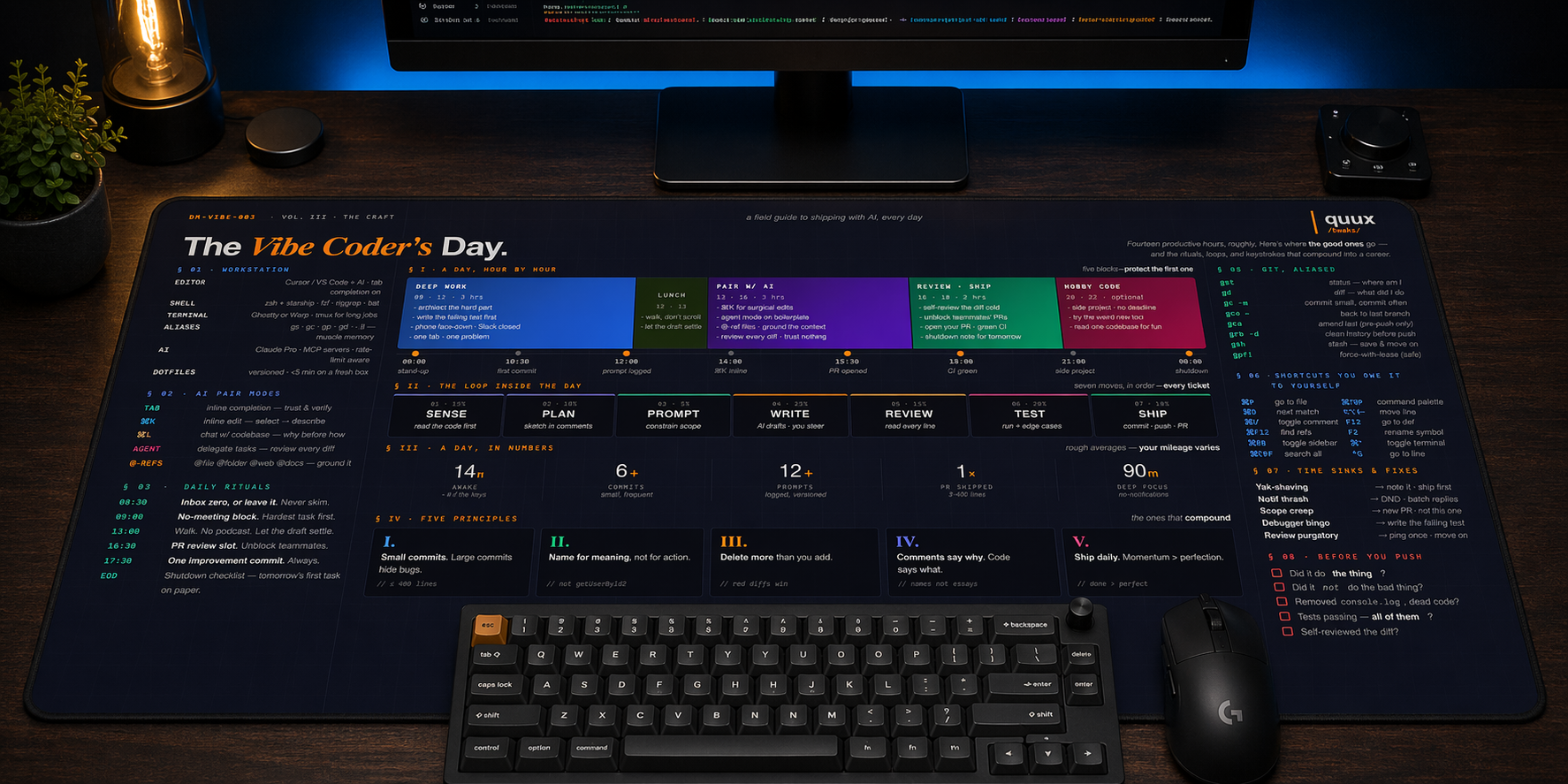 The Vibe Coder's Day on desk